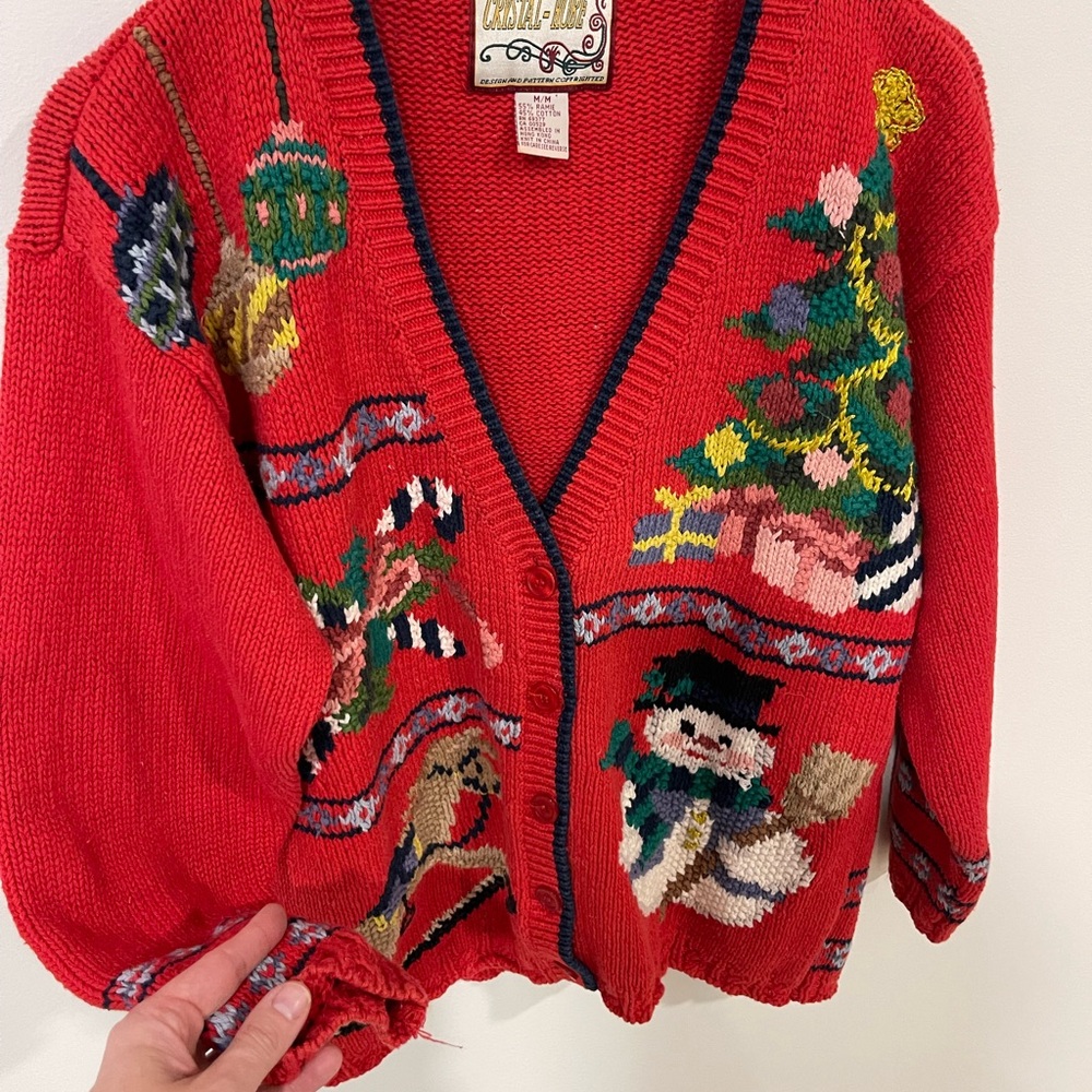 Festive Red Holiday Cardigan - Picture 13 of 14